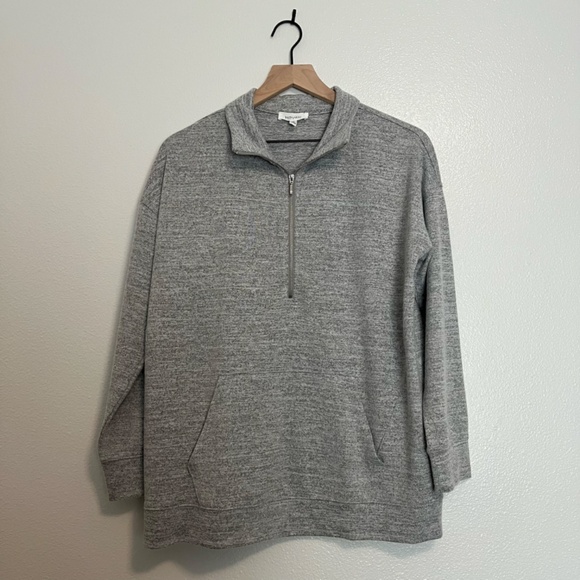 HaVeN WELL WITHIN - Sweater Knit Gray Half Zip Pull Over Sweater Top - Medium - Picture 2 of 9